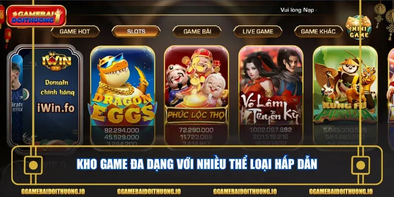 Kho game đa dạng với nhiều thể loại hấp dẫn